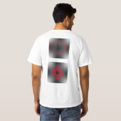 ABSTRACT ZWART EN ROOD SKATEBOARD T-SHIRT (Achterkant volledig)
