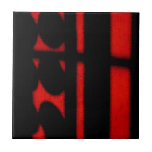 Abstract zwart en rood tegeltje (Voorkant)