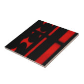 Abstract zwart en rood tegeltje (Zijkant)