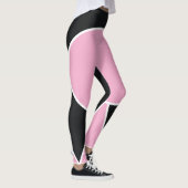 Abstract zwart en roze geometrisch leggings (Rechts)