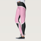 Abstract zwart en roze geometrisch leggings (Links)