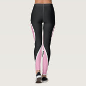 Abstract zwart en roze geometrisch leggings (Achterkant)