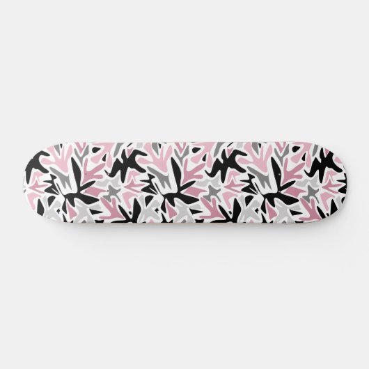 Abstract, zwart en roze, Jeugd, Modern Throw Persoonlijk Skateboard (Horizontaal)