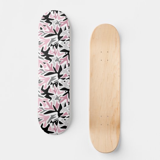 Abstract, zwart en roze, Jeugd, Modern Throw Persoonlijk Skateboard (Voorkant)