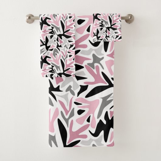 Abstract, zwart en roze, jeugd, moderne schroefdra bad handdoek (Insitu)