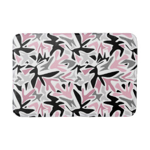 Abstract, zwart en roze, jeugd, moderne schroefdra badmat