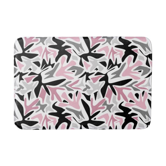 Abstract, zwart en roze, jeugd, moderne schroefdra badmat (Voorkant)