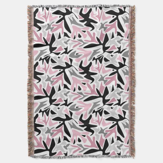 Abstract, zwart en roze, jeugd, moderne schroefdra deken (Voorkant Verticaal)