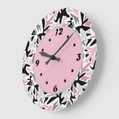 Abstract, zwart en roze, jeugd, moderne schroefdra grote klok (Hoek)