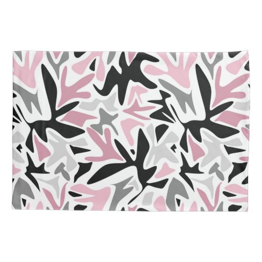 Abstract, zwart en roze, jeugd, moderne schroefdra kussensloop (Achterkant)