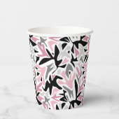 Abstract, zwart en roze, jeugd, moderne schroefdra papieren bekers (Achterkant)