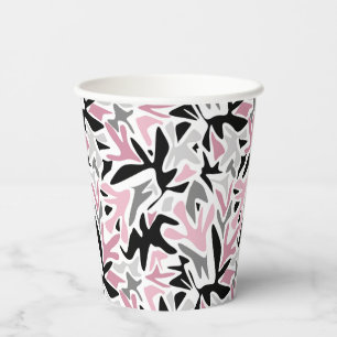 Abstract, zwart en roze, jeugd, moderne schroefdra papieren bekers
