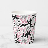 Abstract, zwart en roze, jeugd, moderne schroefdra papieren bekers (Rechts)