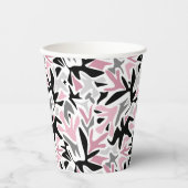 Abstract, zwart en roze, jeugd, moderne schroefdra papieren bekers (Voorkant)