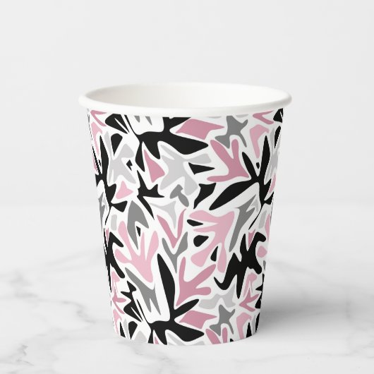 Abstract, zwart en roze, jeugd, moderne schroefdra papieren bekers (Voorkant)
