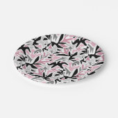 Abstract, zwart en roze, jeugd, moderne schroefdra papieren bordje (Gekanteld)