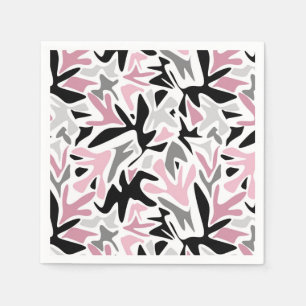 Abstract, zwart en roze, jeugd, moderne schroefdra servet