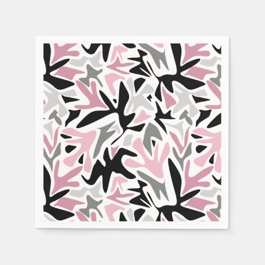 Abstract, zwart en roze, jeugd, moderne schroefdra servet (Voorkant)