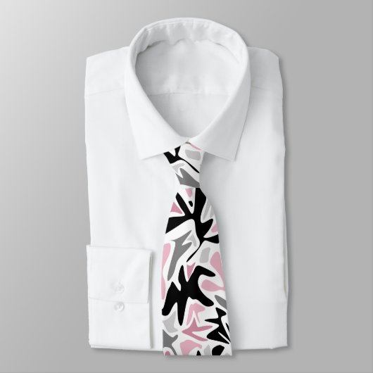 Abstract, zwart en roze, jeugd, moderne schroefdra stropdas (Gebonden)
