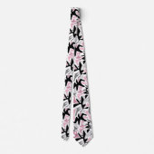 Abstract, zwart en roze, jeugd, moderne schroefdra stropdas (Achterkant)