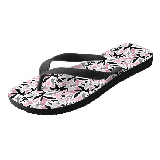 Abstract, zwart en roze, jeugd, moderne schroefdra teenslippers (Schuin)