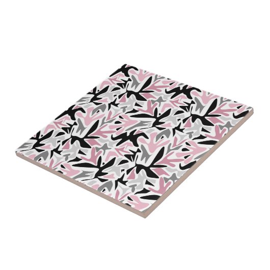 Abstract, zwart en roze, jeugd, moderne schroefdra tegeltje (Zijkant)