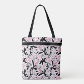 Abstract, zwart en roze, jeugd, moderne schroefdra tote bag (Achterkant)