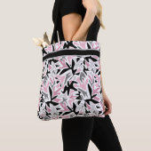 Abstract, zwart en roze, jeugd, moderne schroefdra tote bag (Dichtbij)