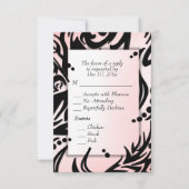 Abstract zwart en roze tribal met Menu RSVP (Voorkant)