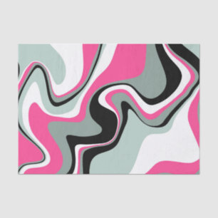 Abstract zwart en roze vloeistof tissuepapier