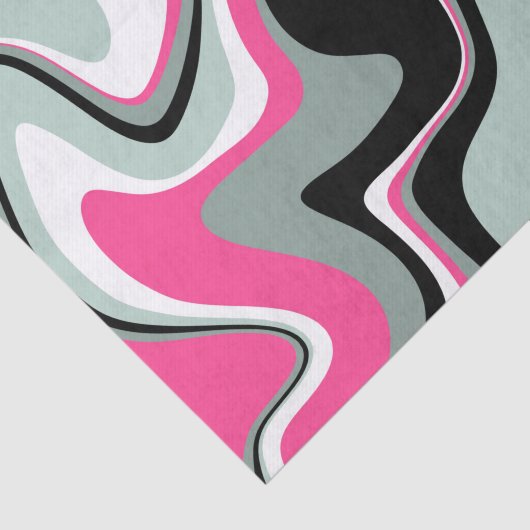 Abstract zwart en roze vloeistof tissuepapier (Detail)