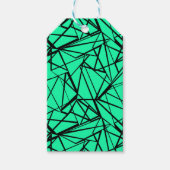 Abstract zwart en turquoise cadeaulabel (Voorkant)
