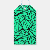 Abstract zwart en turquoise cadeaulabel (Achterkant)
