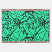 Abstract zwart en turquoise deken (Voorkant)