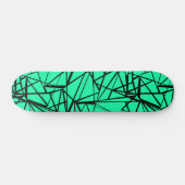 Abstract zwart en turquoise persoonlijk skateboard (Horizontaal)