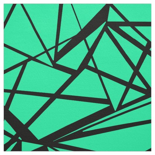 Abstract zwart en turquoise stof (Swatch)