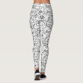 Abstract zwart en wit cirkelpatroon leggings (Achterkant)