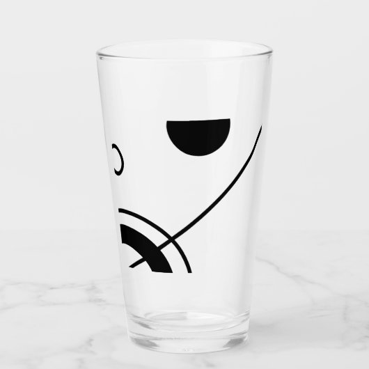 Abstract zwart en wit glas (Voorkant)