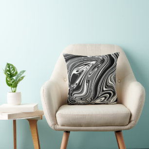 Abstract zwart en wit kussen