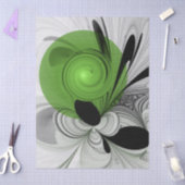 Abstract zwart en wit met groene fractale kunst tissuepapier (Craft)