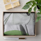 Abstract zwart en wit met groene fractale kunst tissuepapier (Geschenk)