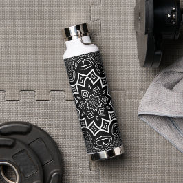 abstract zwart en wit patroon waterfles