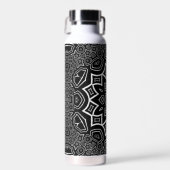 abstract zwart en wit patroon waterfles (Voorkant)