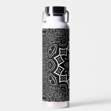 abstract zwart en wit patroon waterfles