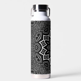 abstract zwart en wit patroon waterfles