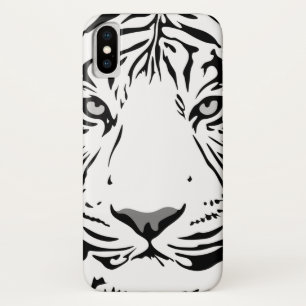 Abstract zwart en wit tijgergezicht Case-Mate iPhone case