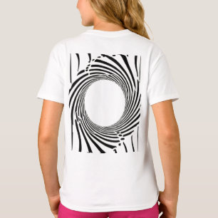 Abstract zwart gat spiraal lijnkunst t-shirt