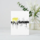 Abstract zwart-geel briefkaart (Staand voorkant)