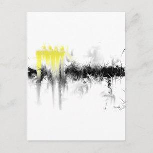 Abstract zwart-geel briefkaart