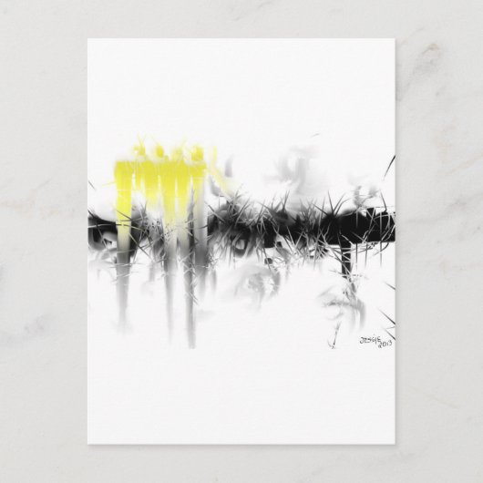 Abstract zwart-geel briefkaart (Voorkant)
